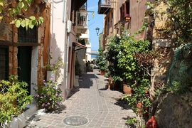 Gasse in Kreta, Griechenland
